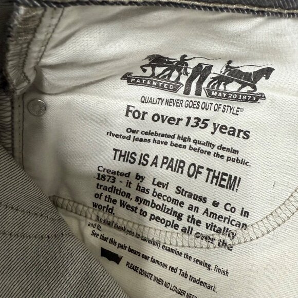 Levis 569 Mens Size W40 L30 Gray Straight Fit Denim Jeans - Picture 9 of 9